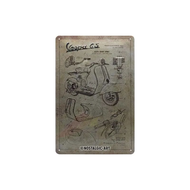 Plakat blaszany 20x30cm Vespa Parts