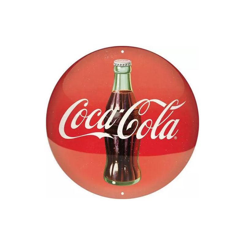Tablica - plakat okrągły 35cm Coca-Cola logo