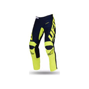 Spodnie motocyklowe cross enduro UFO Kimura Junior Kid niebieski żółty Neon 40