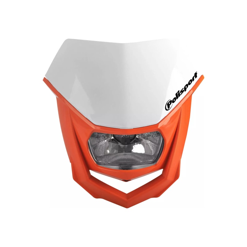 Lampa owiewka przód Polisport biało-pomarańczowa
