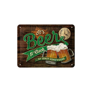 Plakat blaszany 15x20cm Beer O Clock Glass