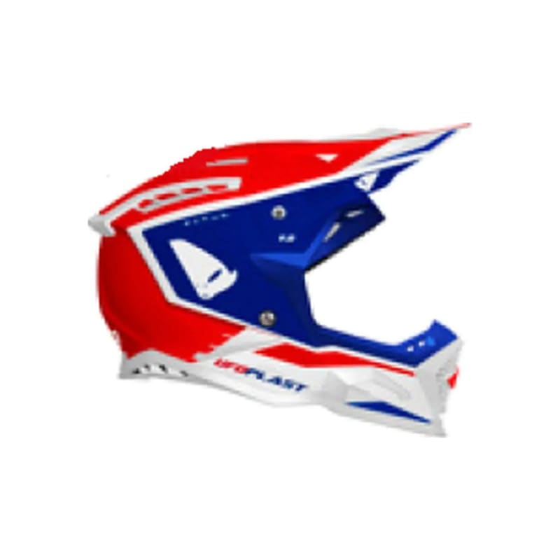 Kask motocyklowy cross enduro UFO Echus czerwony/niebieski/biały XL