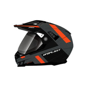 Kask motocyklowy enduro UFO Aries Dual Tourer czarny/szary/czerwony fluo S