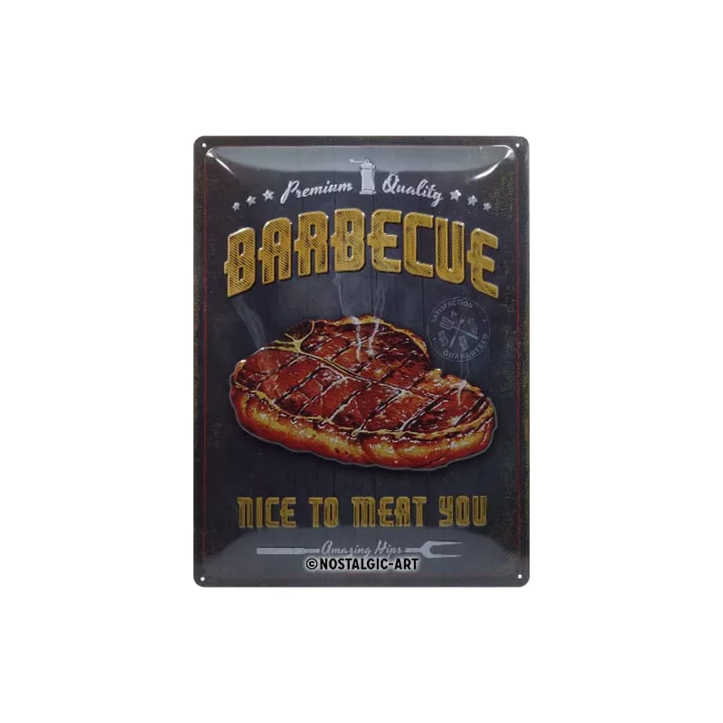 Plakat blaszany 30x40cm Barbecue Nice to Meet