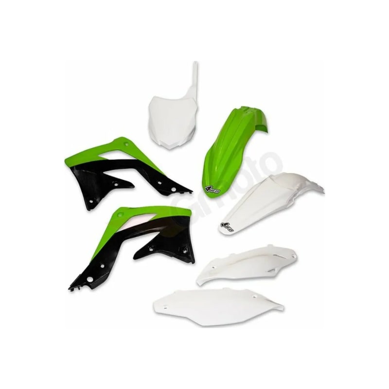 Komplet plastików UFO Kawasaki KX86 zielony biały czarny