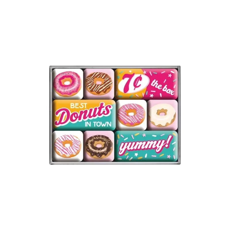 Magnesy na lodówkę zestaw 9szt. Donuts