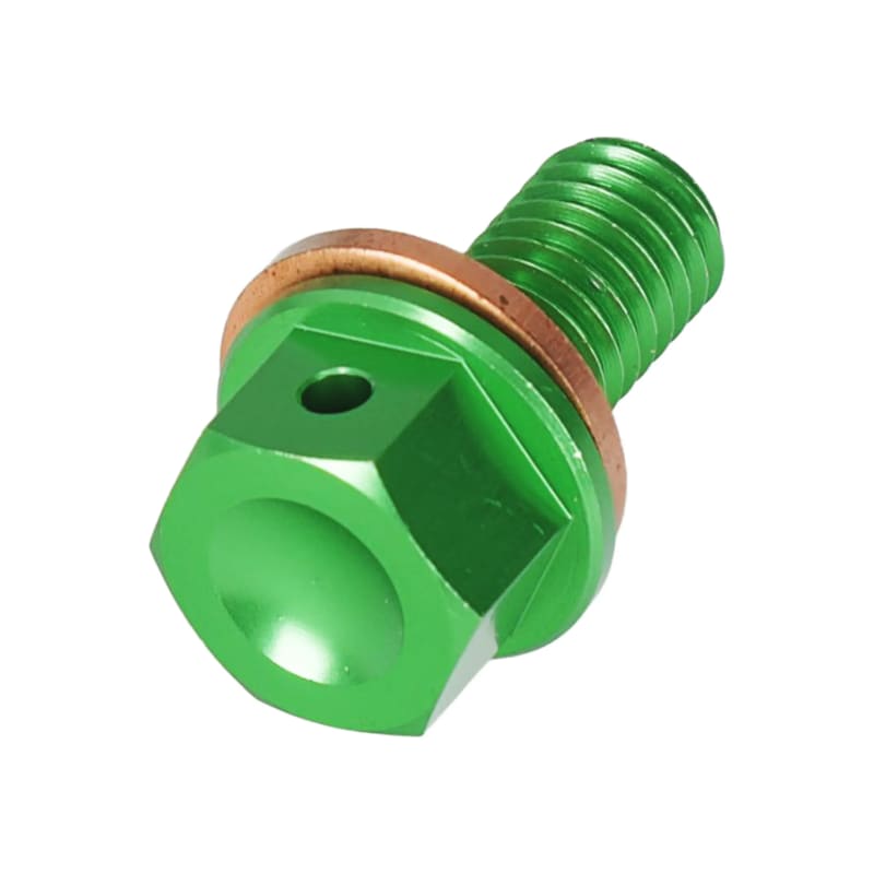 Korek spustowy oleju z magnesem HLP M8x1.25x16mm zielony