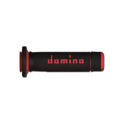 Manetki kierownicy Domino A180 ATV czerwony czarny 22mm 122mm zamknięte
