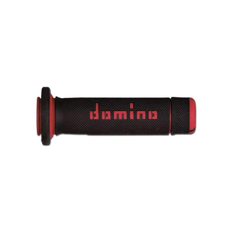 Manetki kierownicy Domino A180 ATV czerwony czarny 22mm 122mm zamknięte