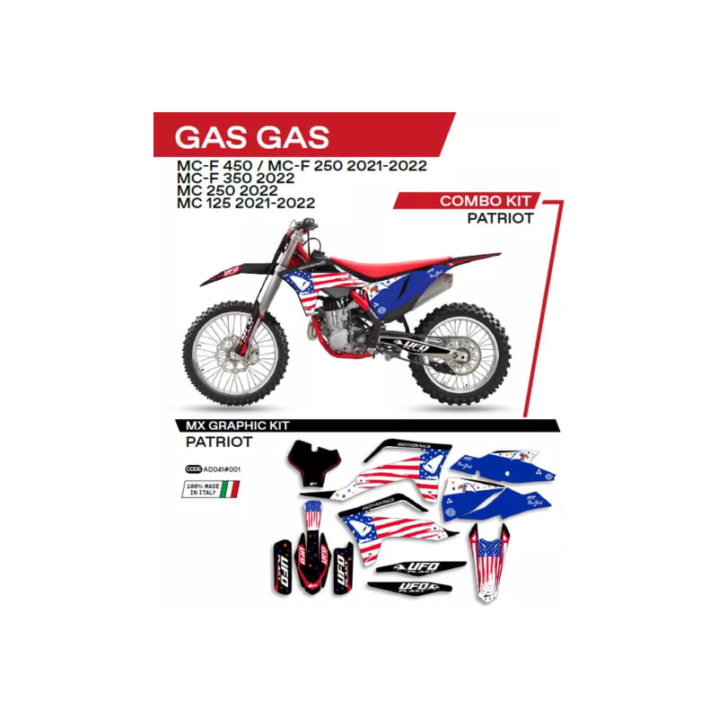 Okleina motocyklowa UFO Patriot GAS GAS MC 125 21-22 MC 250 22 MCF 250 350 450 21-22 czarny