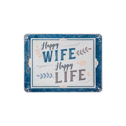 Plakat blaszany 15x20cm Happy Wife Happy Life