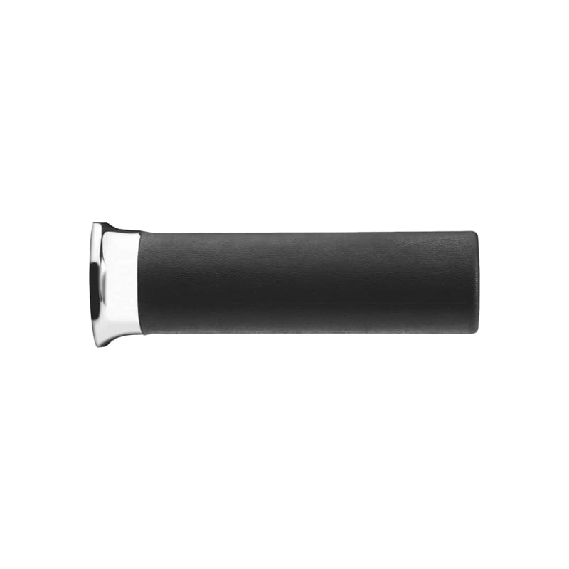 Manetki kierownicy Domino czarne 22mm 120mm otwarte z chromowanymi końcówkami