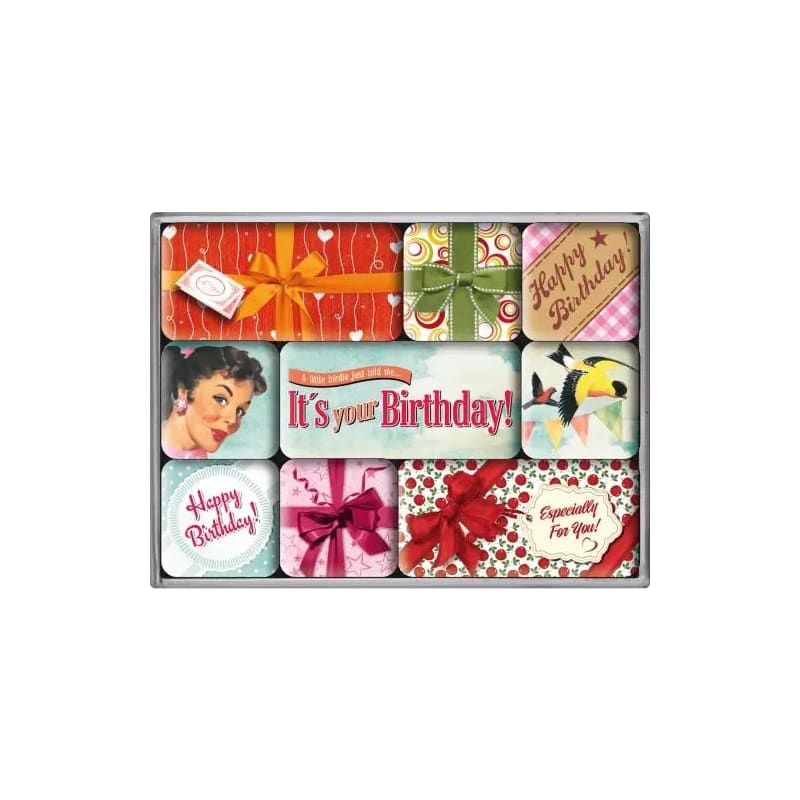Magnesy na lodówkę zestaw 9szt. Say It 50 Happy Birthday