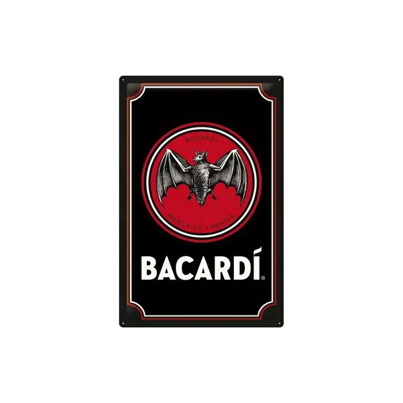 Plakat blaszany 40x60cm Bacardi Logo Black