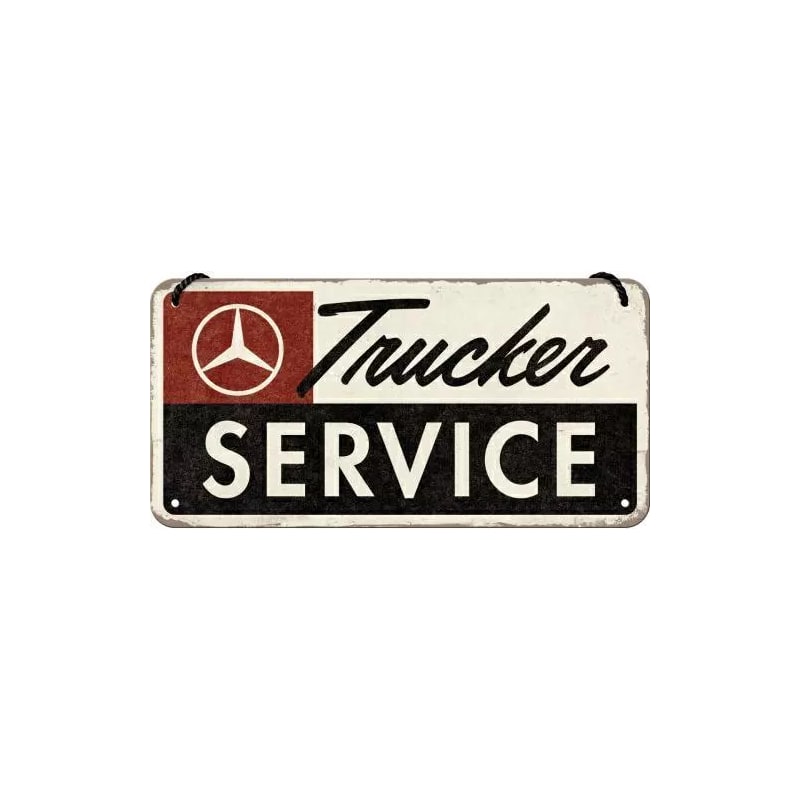 Zawieszka blaszana na ścianę 10x20cm Mercedes Daimler Truck Trucker Service