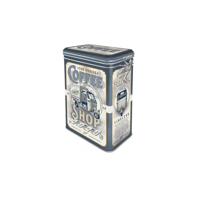 Puszka blaszana z klipsem Ape Coffe Shop