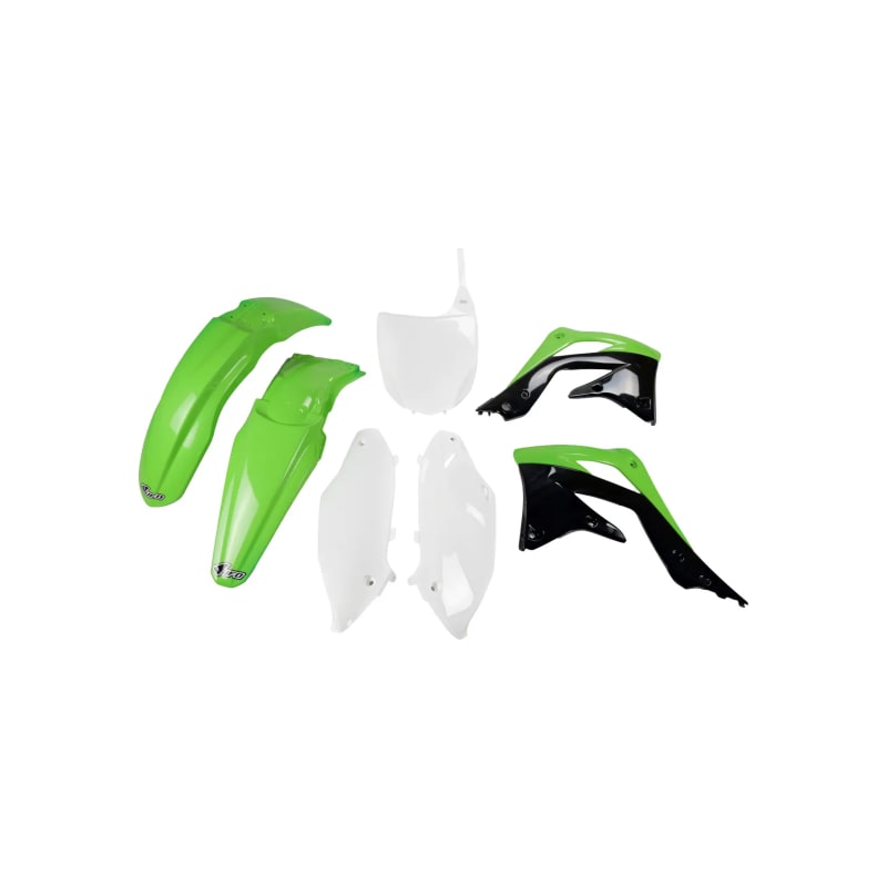 Komplet plastików UFO Kawasaki KXF 450 12 zielony biały czarny