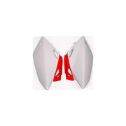 Komplet plastikowych osłon bocznych tylnych UFO Honda CRF 450R 05-06 OEM (białe czerwone)