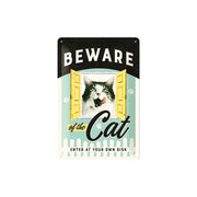 Plakat blaszany 20x30cm Beware of the Cat