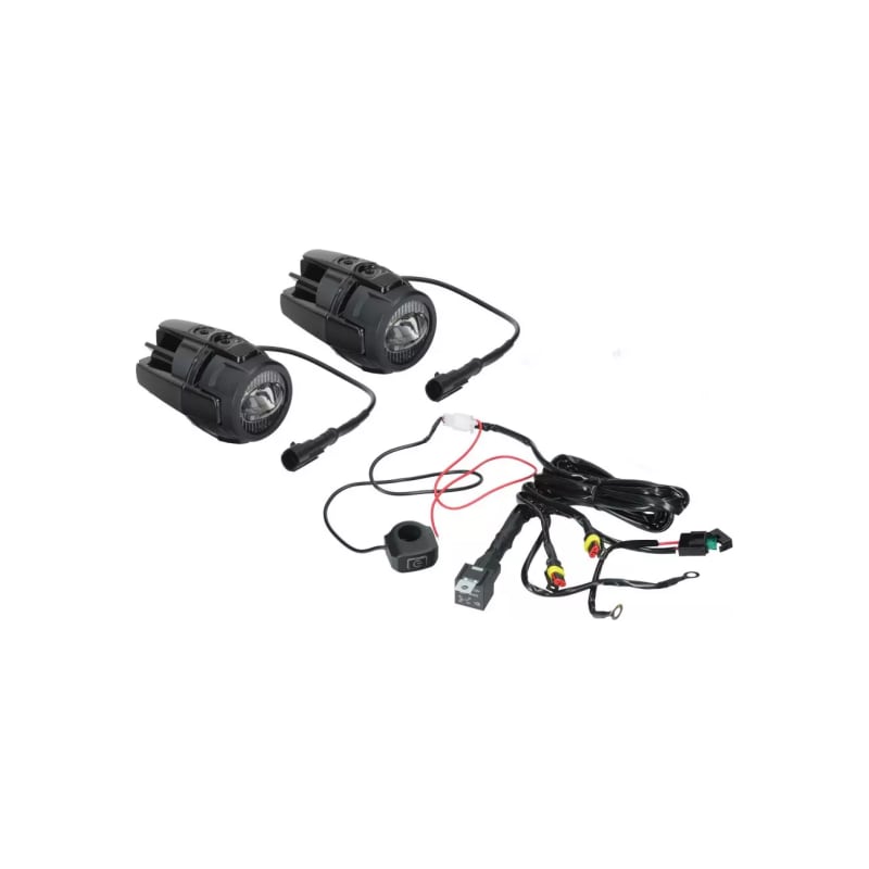 Halogeny lampy LED HLP X2 z mocowaniem + wiązka instalacji i przełącznik świateł