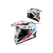 Kask motocyklowy enduro UFO Cosmos Dual Tourer biały/czerwony L