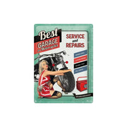 Plakat blaszany 30x40cm Best Garage Green