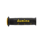 Manetki kierownicy Domino A250 czarno-żółte 22mm 125mm otwarte