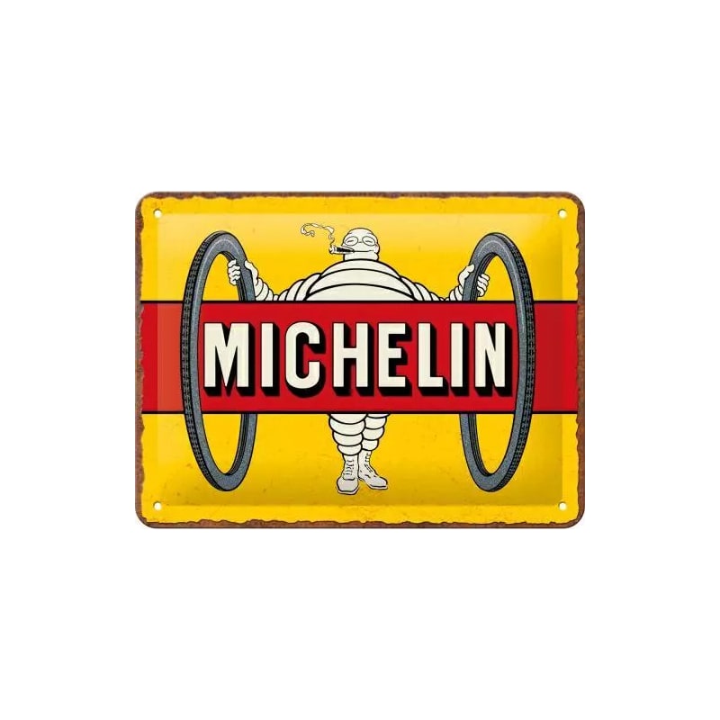 Plakat blaszany 15x20cm Michelin Tyres Yellow