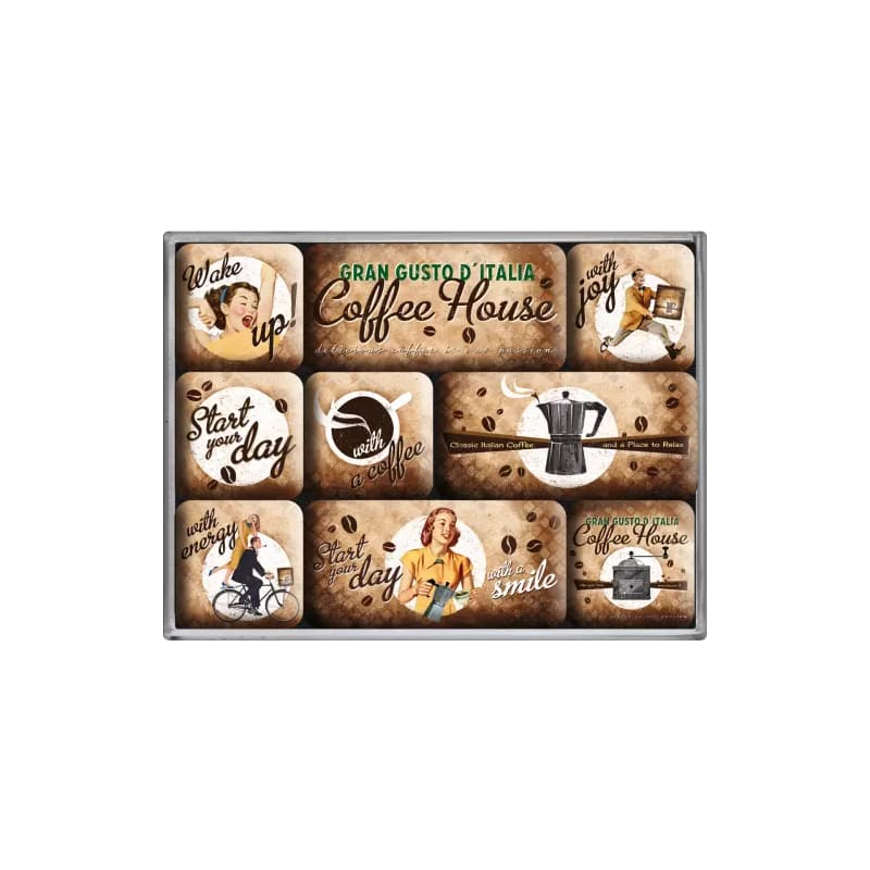 Magnesy na lodówkę zestaw 9szt. Coffee House