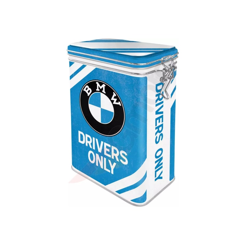 Puszka blaszana z klipsem BMW Drivers only