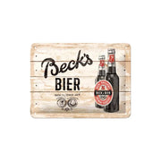 Plakat blaszany 15x20cm Becks Bottes