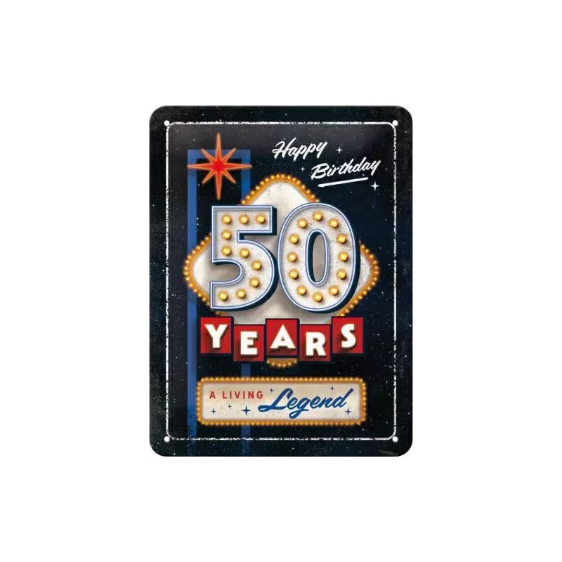 Plakat blaszany 15x20cm 50 Years Birthday