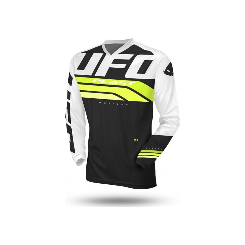Bluza cross enduro UFO Horizon czarny biały żółty fluo L