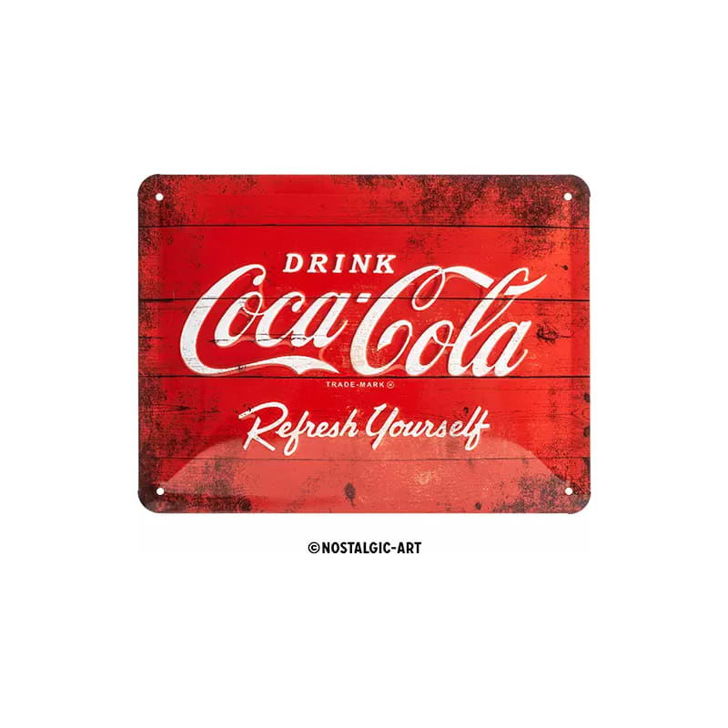 Plakat blaszany 15x20cm Coca-Cola-Logo