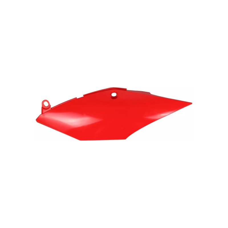 Komplet plastikowych osłon bocznych tylnych UFO Honda CRF 250R RX 18-21 CRF 450R RX 17-20 1 szt. lewy pod pojedynczy tłumik czerwony