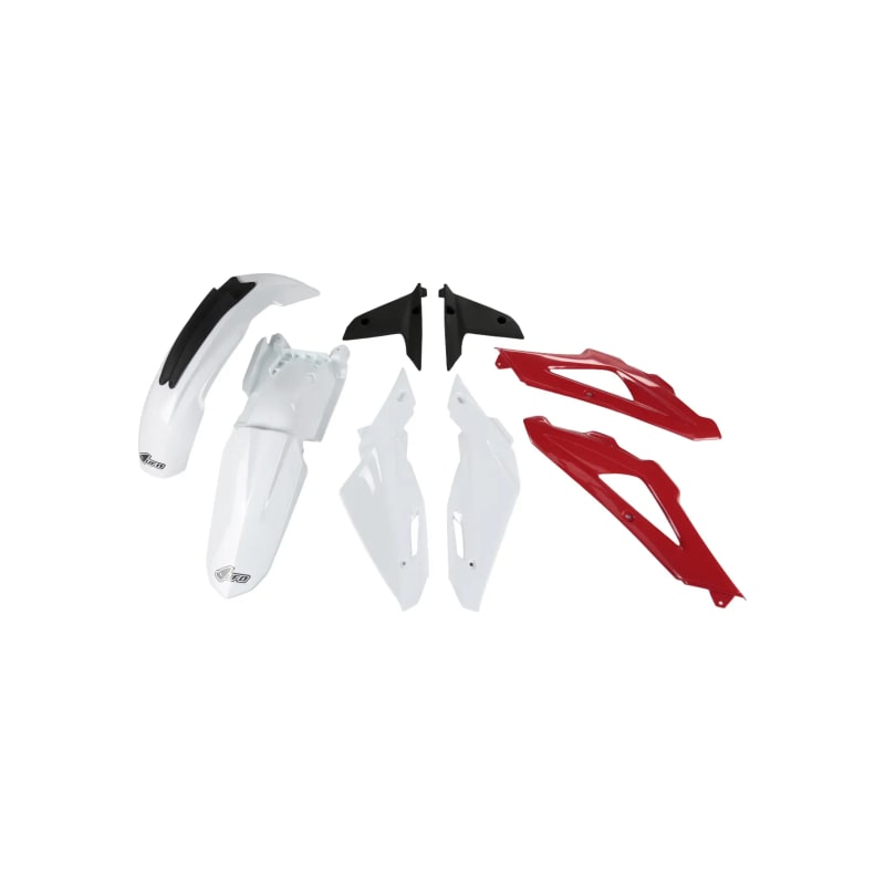 Komplet plastików UFO Husqvarna TC 450 4T 08-10 biały czerwony czarny