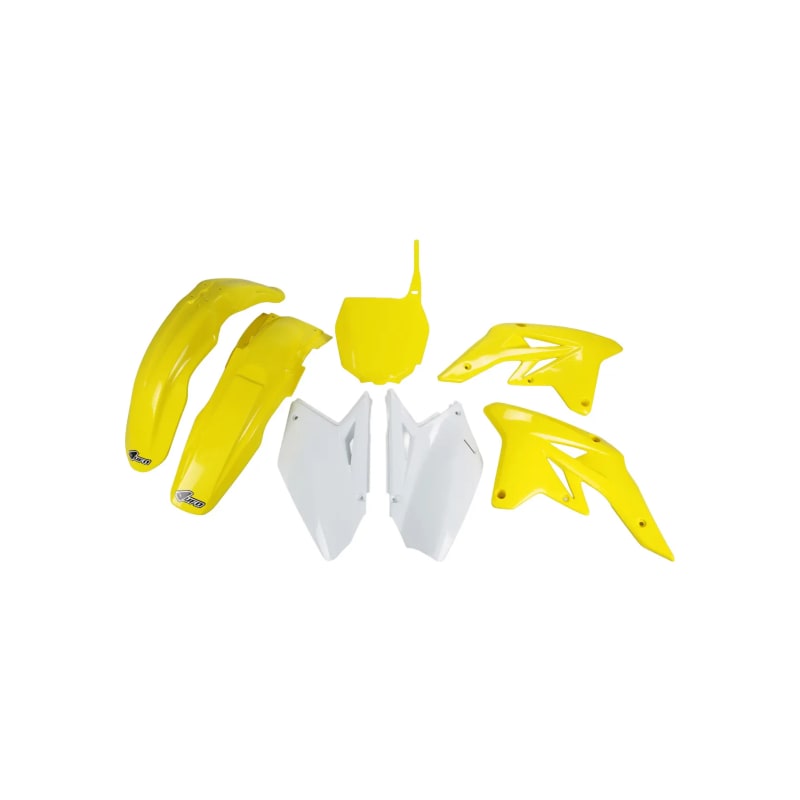 Komplet plastików UFO Suzuki RMZ 250 07-09 OEM żółty biały żółta tablica pod numer startowy