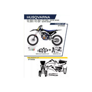 Komplet plastików i oklein UFO Stokes + tablica przód i osłony amortyzatorów Husqvarna TC 125 250 19-22 FC 250 350 450 19-22 czarny