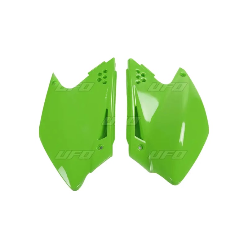 Komplet plastikowych osłon bocznych tylnych UFO Kawasaki KXF 250 06-08 zielone