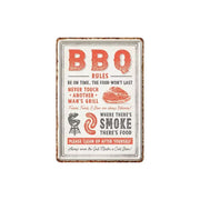 Pocztówka blaszana 14x10cm BBQ Rules