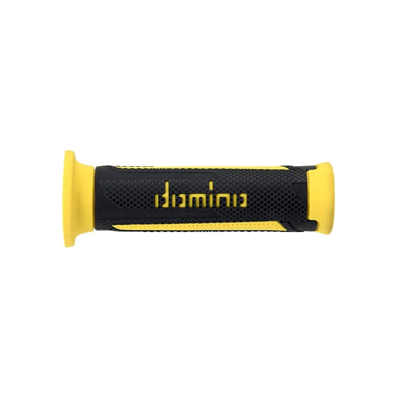 Manetki kierownicy Domino A350 antracytowo-żółte 22mm 120mm otwarte