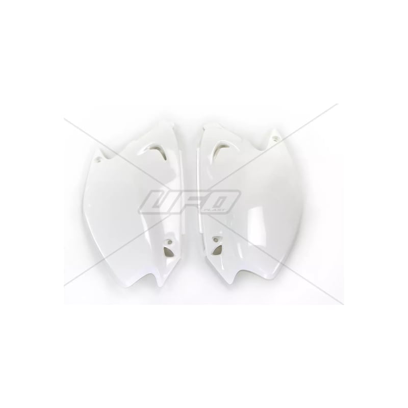 Komplet plastikowych osłon bocznych tylnych UFO Kawasaki KX 125 250 03-17 białe