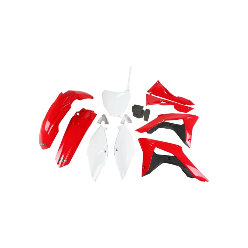 Komplet plastików z osłonami filtra powietrza UFO Honda CRF 450 17 czerwono biały