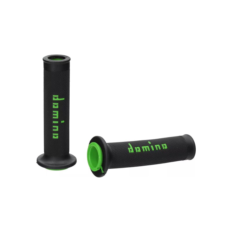 Manetki kierownicy Domino A010 Road Racing czarny zielony 22mm 125mm otwarte