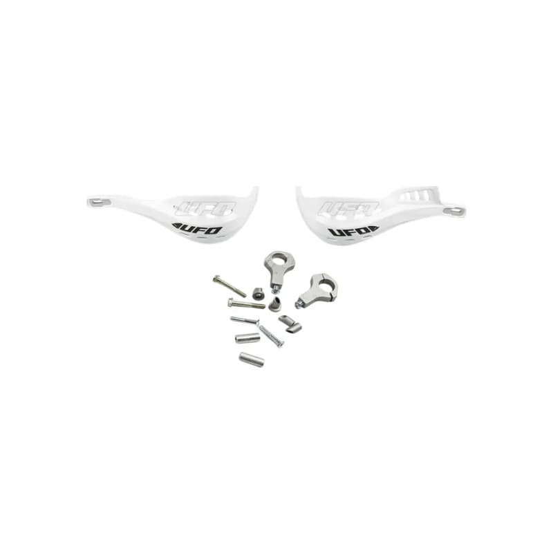 Osłony rąk handbary aluminiowe UFO Jumpy supermoto 28 mm białe