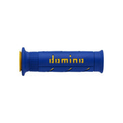 Manetki kierownicy Domino A250 Road Racing niebieski żółty 22mm 125mm otwarte