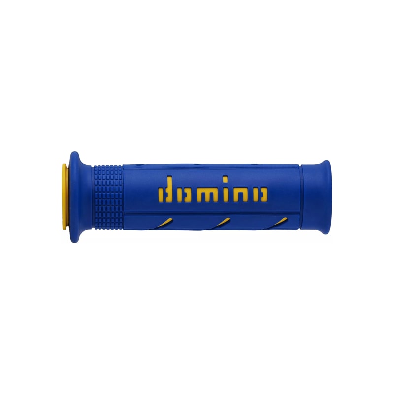 Manetki kierownicy Domino A250 Road Racing niebieski żółty 22mm 125mm otwarte