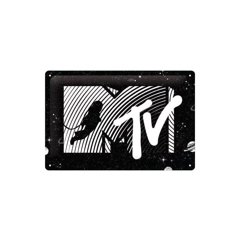 Plakat blaszany 20x30cm MTV Moonman Logo Universe