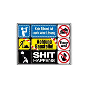 Magnesy na lodówkę zestaw 9szt. Achtung Baustelle