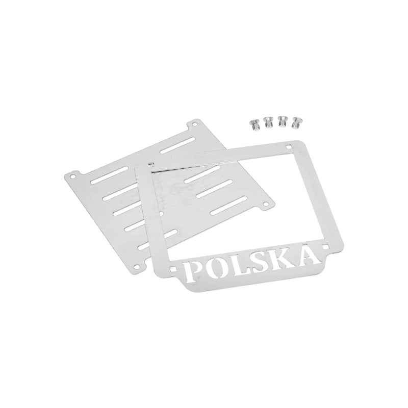 Ramka tablicy rejestracyjnej Polska nierdzewka
